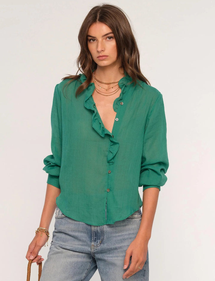 BK Rachel Shirt in Emerald available at Barbara Katz