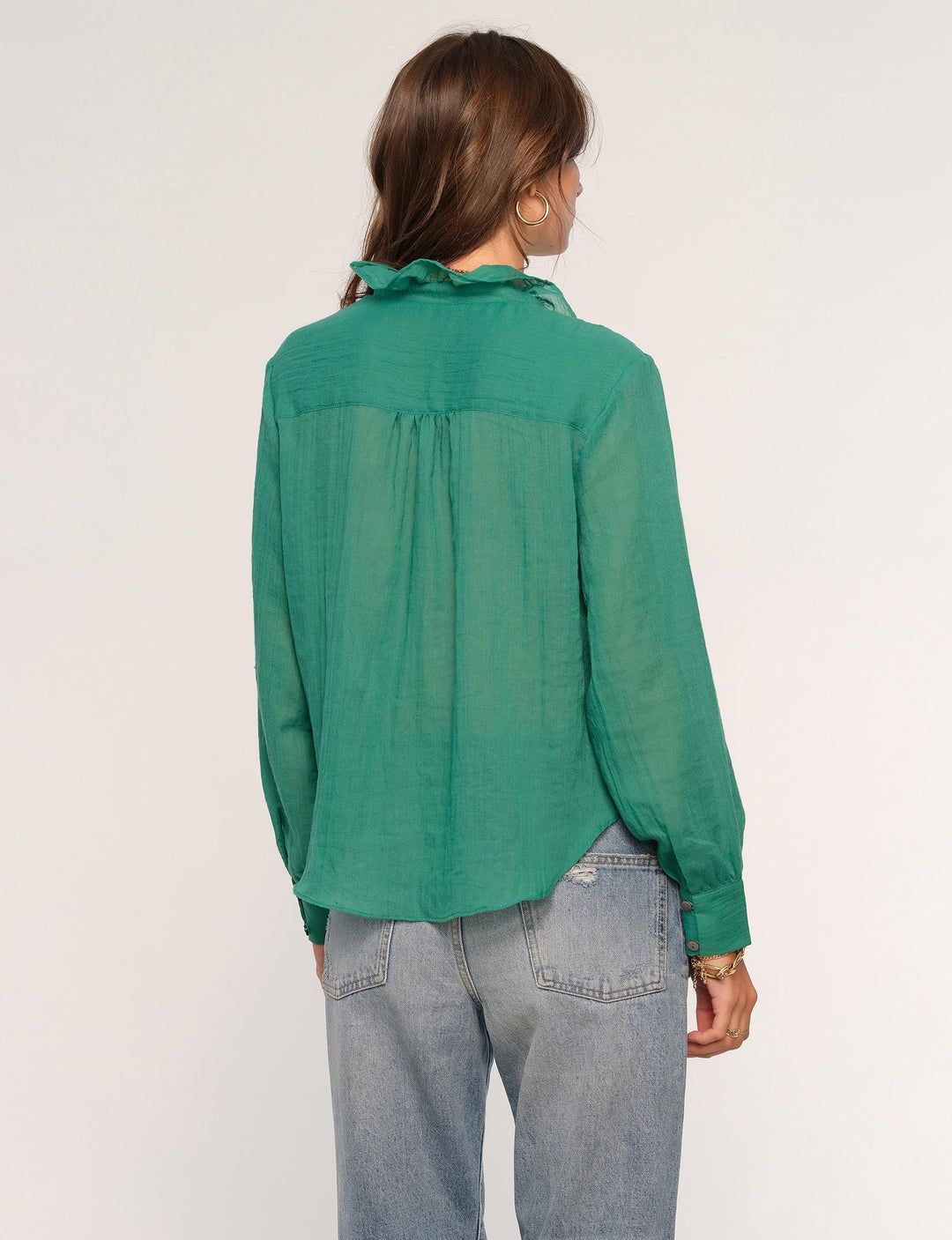 BK Rachel Shirt in Emerald available at Barbara Katz