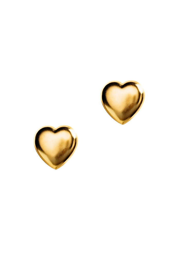 Elizabeth Cole Jewelry Ciel Heart Stud Earrings - Gold