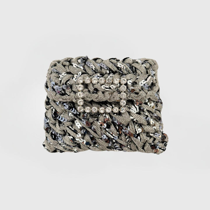 Lorenza Gandaglia Corolle 1 Two Tones in Dark Grey Silver Crystal available at Barbara Katz