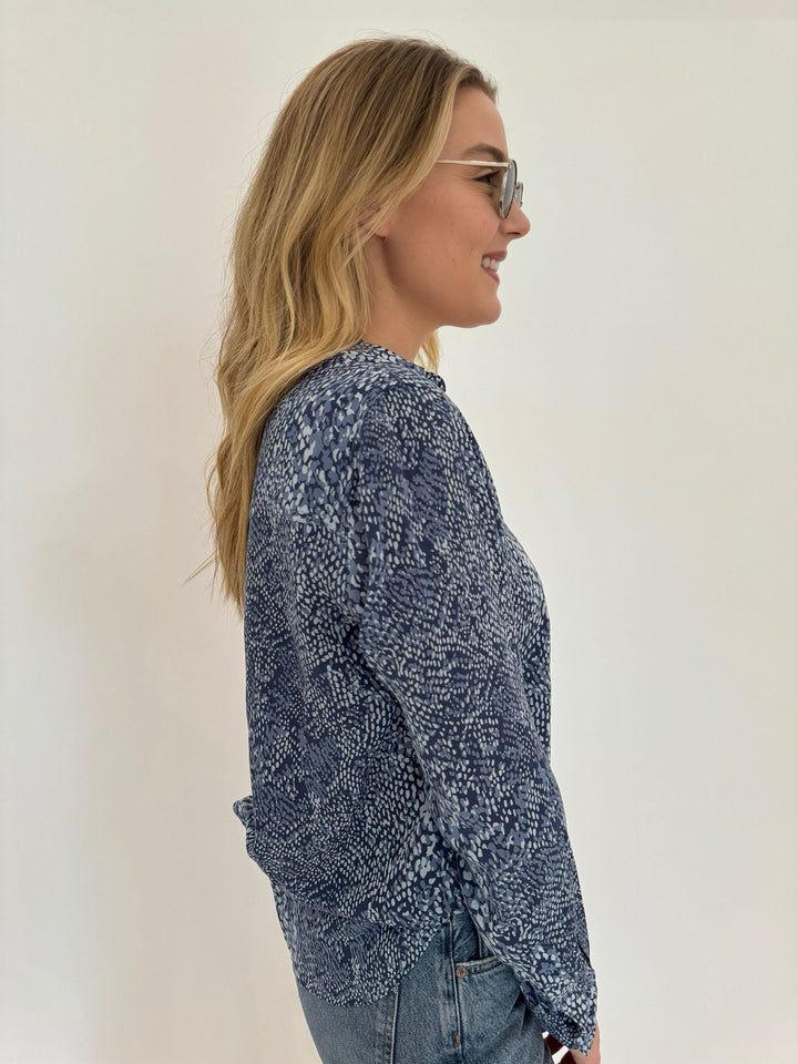 Rails Josephine Long Sleeve Shirt in Navy Python