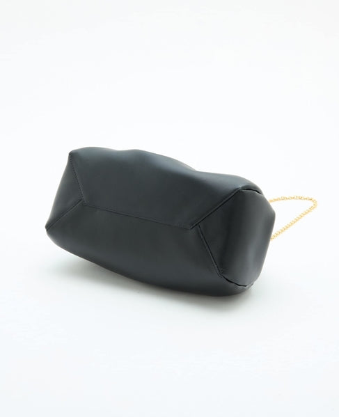 DeMellier Black Miami Clutch with Gold Metal Chain available at Barbara Katz