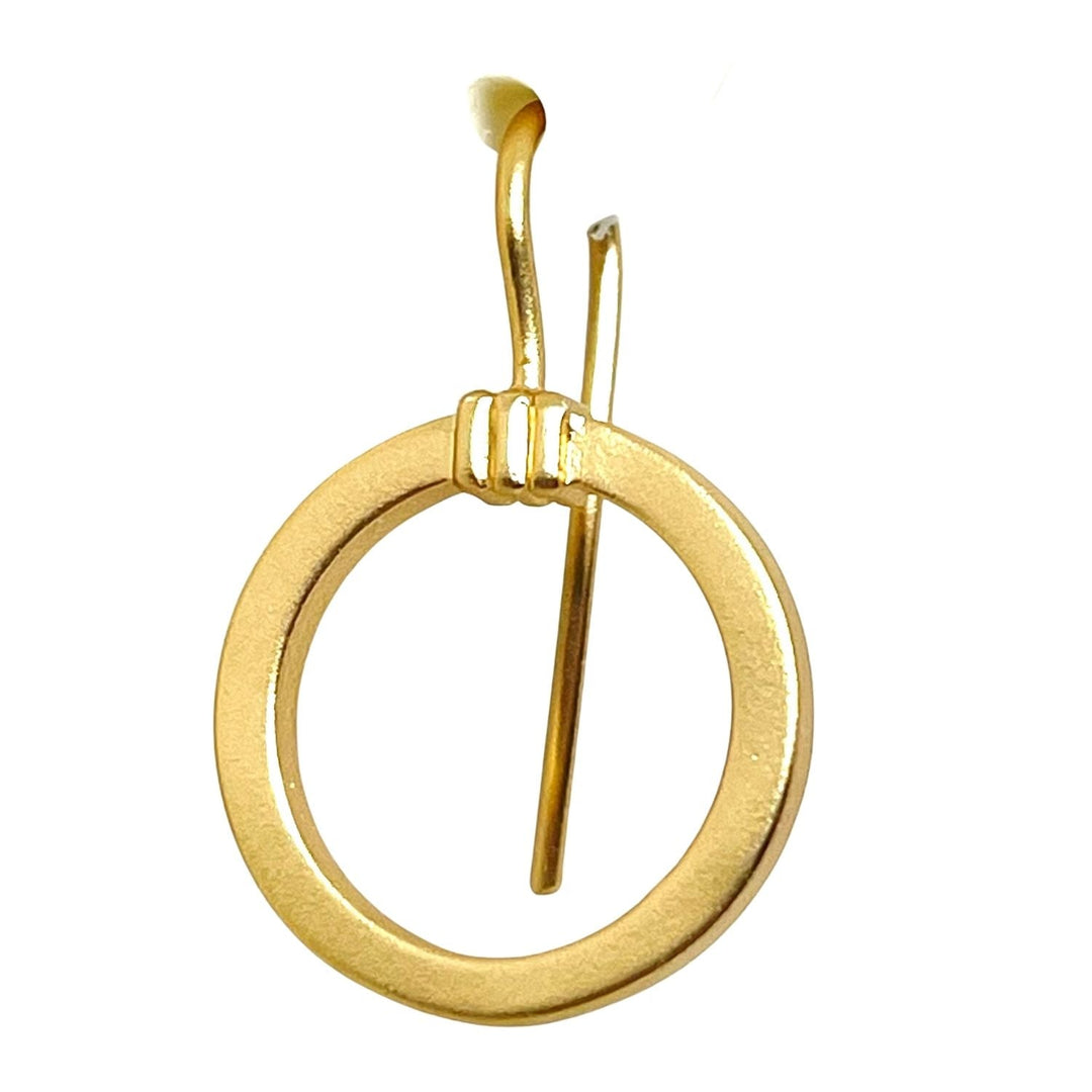 Deborah Gravis Circle Frame Earrings - Matte Gold