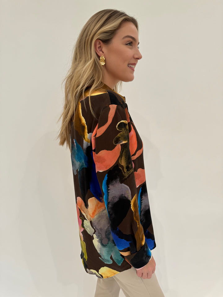 Stine Goya Aquarelle Garden Long Sleeve Shirt available at Barbara Katz