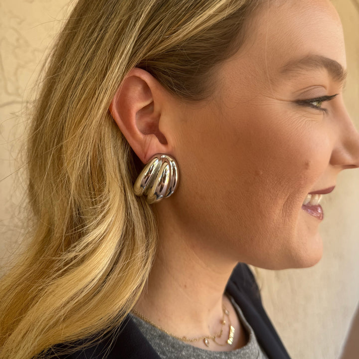 Ben Amun Silver Plated Clip On Earrings available at Barbara Katz