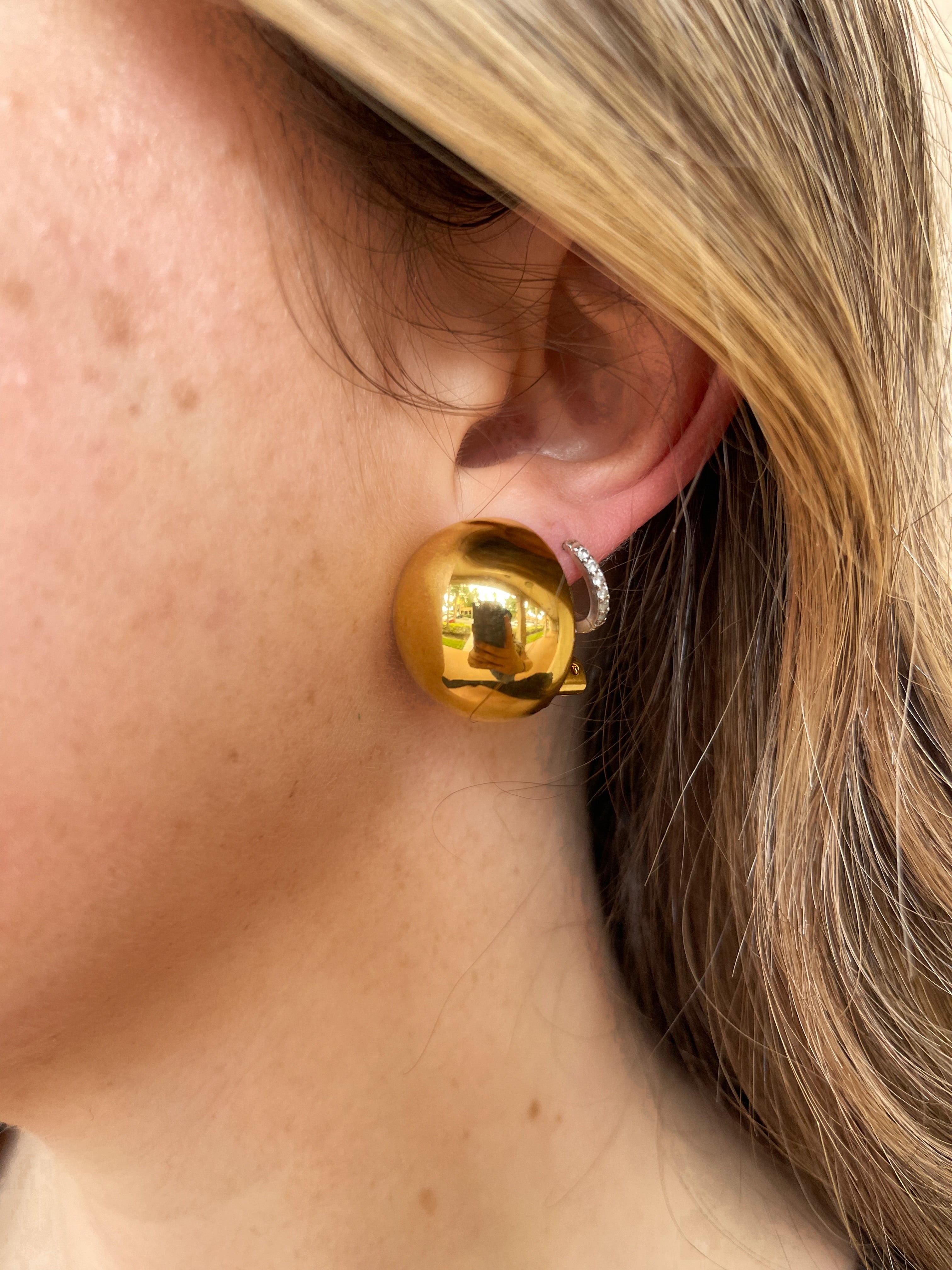 Gold Small Ball Clip On Earring Barbara Katz