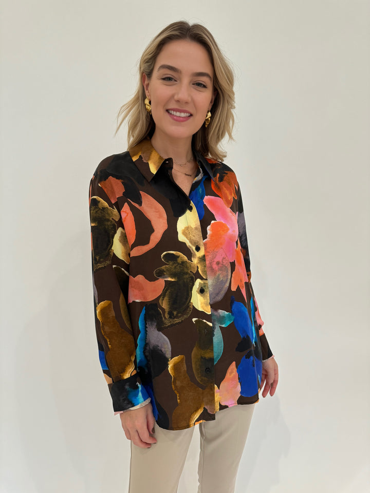 Stine Goya Long Sleeve Shirt in Aquarelle Garden available at Barbara Katz