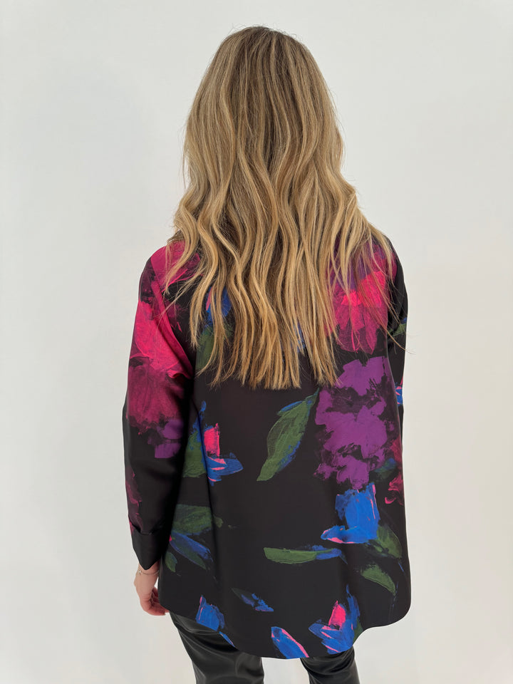 Caroline Rose Autumn Allure Jacket in Multicolor/Black available at Barbara Katz