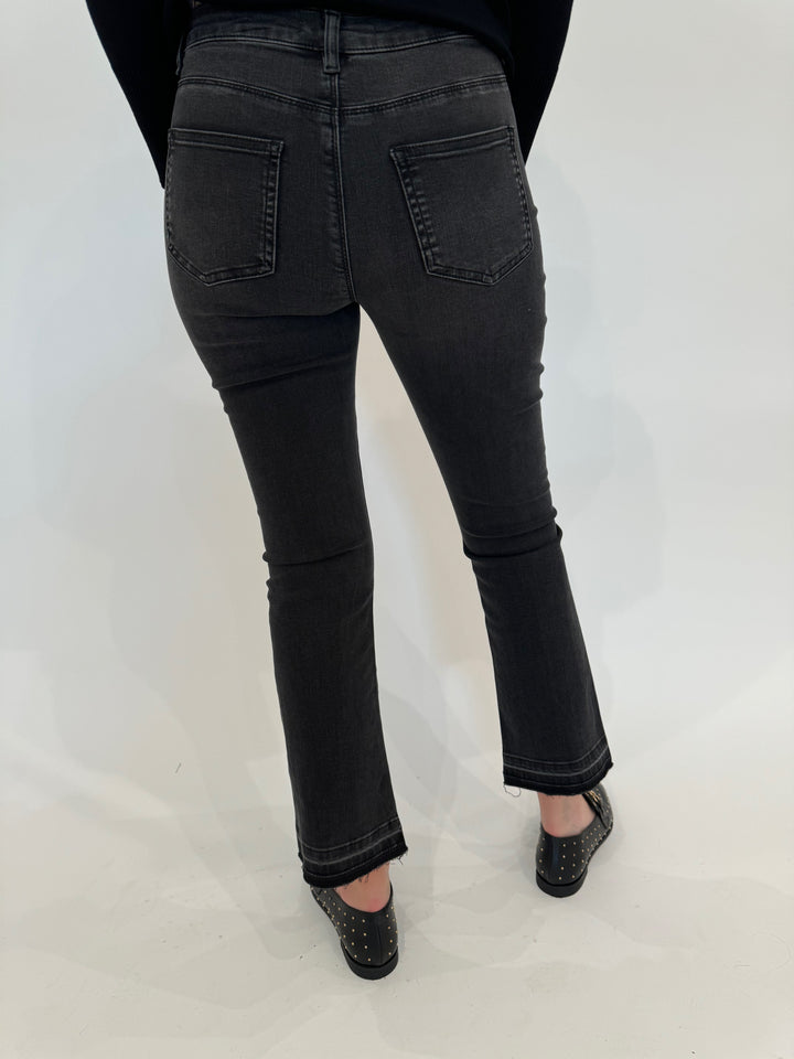 Elliott Lauren Bootcut Jeans with Shadow Hem in Washed Black available at Barbara Katz