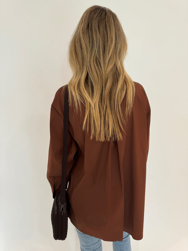 Repeat Blouse With Side End Slits in Brown