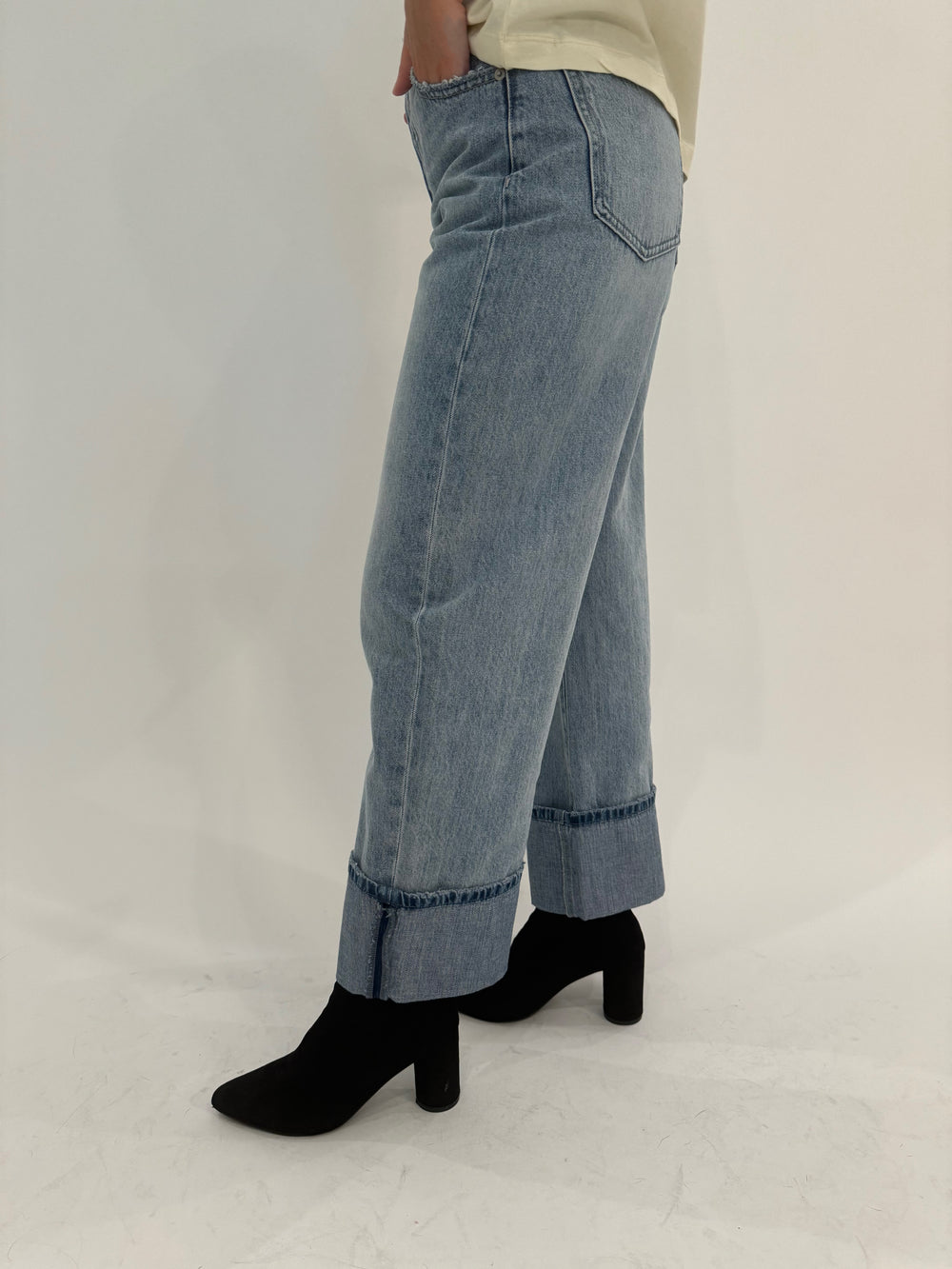 Pistola Ryder High Rise Cuffed Denim Jeans in Essex available at Barbara Katz