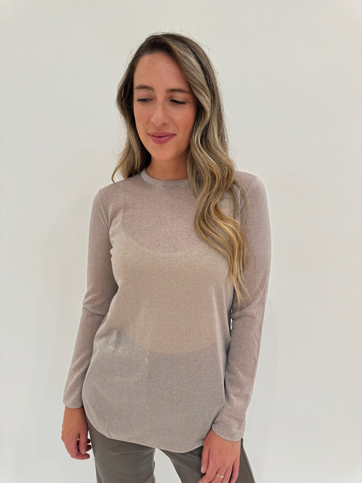 Prugna Shimmer Long Sleeve Top