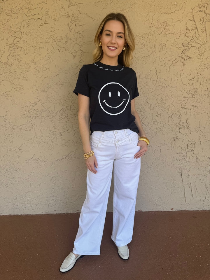 Cinq a Sept Smiley Love Letter Tee - Navy/White