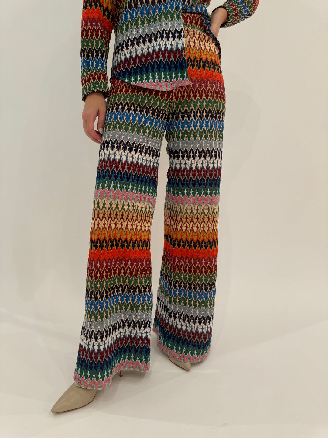 Vilagallo Venus Jacquard Knit Pants available at Barbara Katz