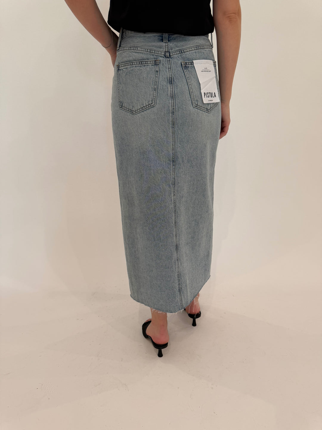 Pistola Alice Denim Midi Skirt in Brooklyn