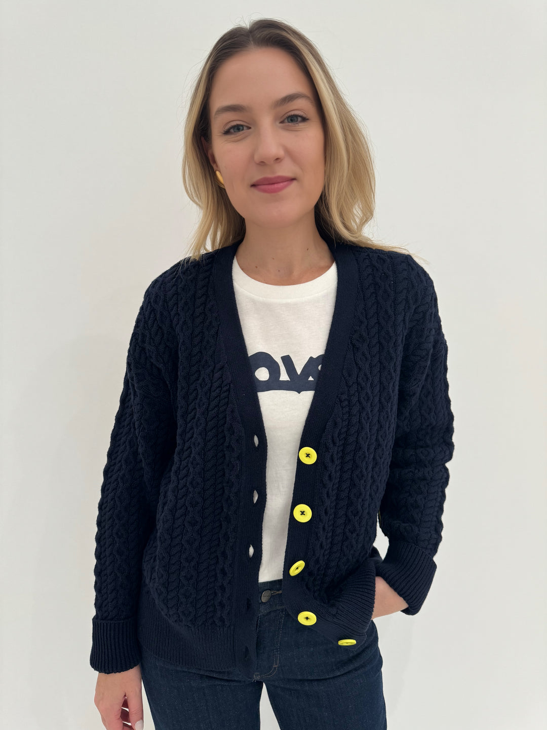 Kerri Rosenthal Suzanne Just Add Love Cardigan in Indigo