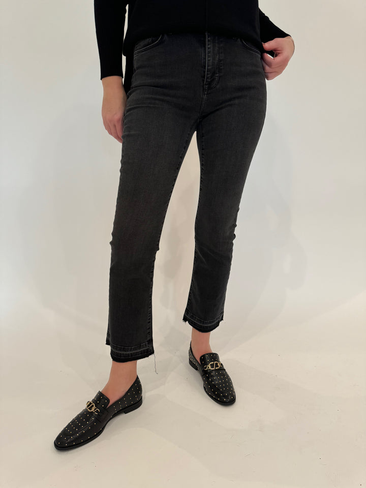 Elliott Lauren Bootcut Jeans with Shadow Hem in Washed Black available at Barbara Katz