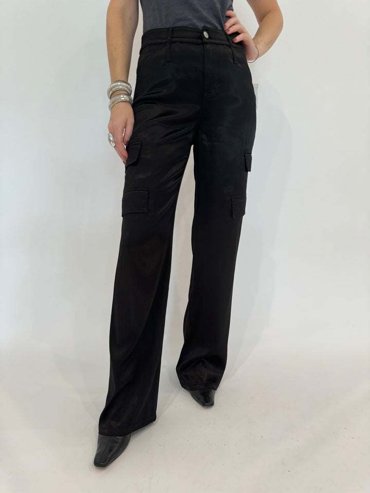 Marrakech Zendaya Silky Cargo Pants in Black available at Barbara Katz