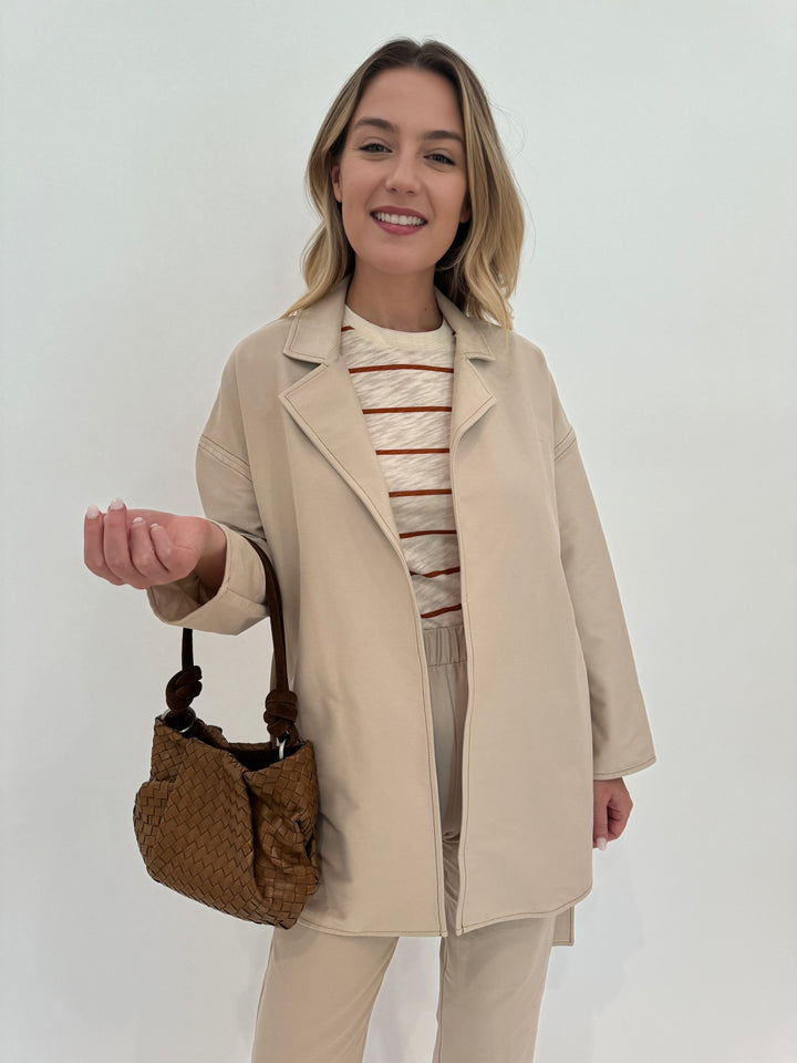 Max Mara Otranto Jersey Jacket in Beige