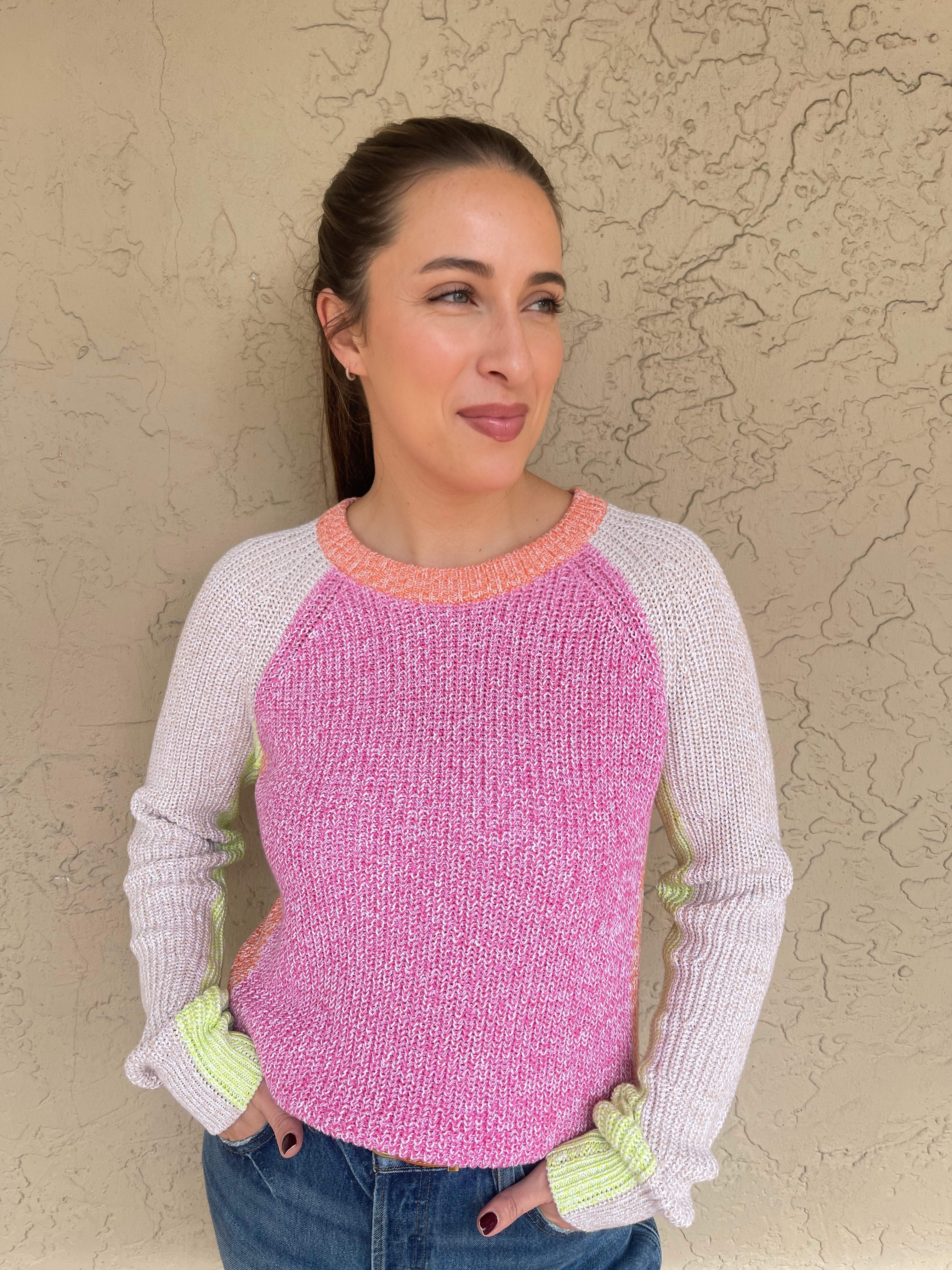 Marled Color Block Sweater Barbara Katz