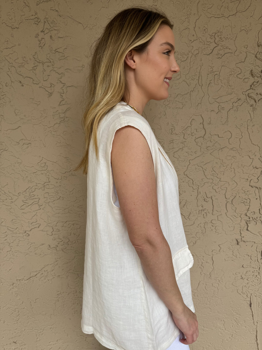 Barbara Katz Long Linen Vest