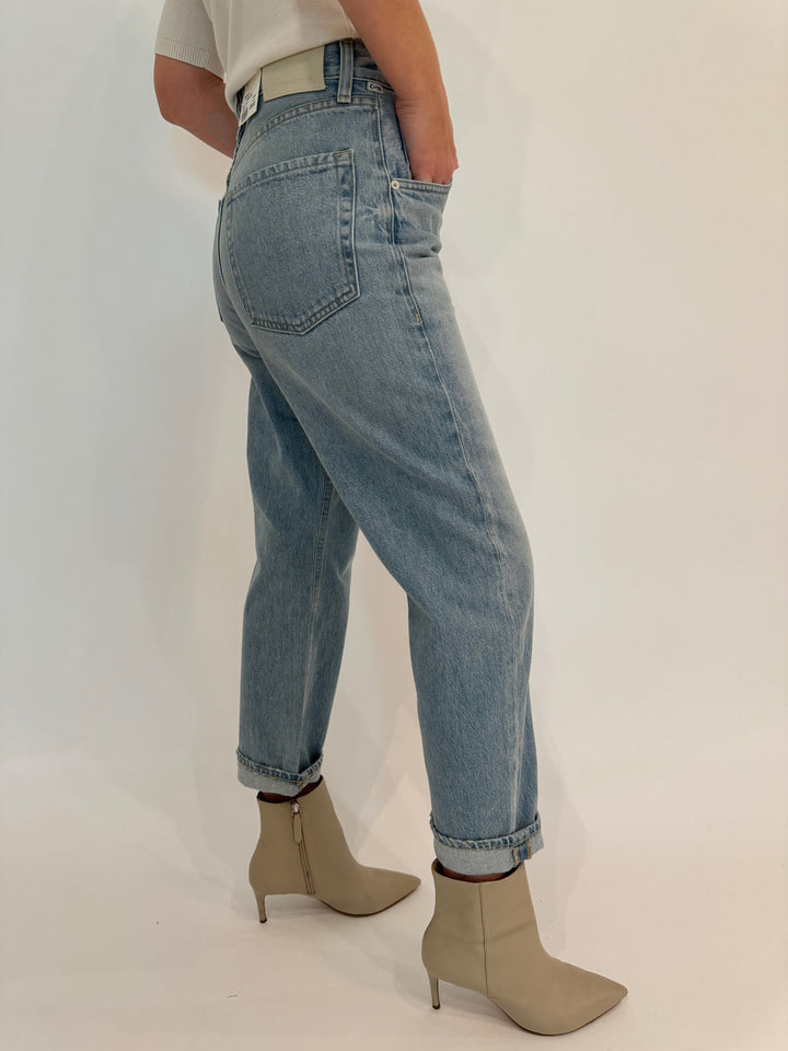 Citizens of Humanity Dahlia Bow Leg Baby Roll Jeans in Ribbon available at Barbara Katz