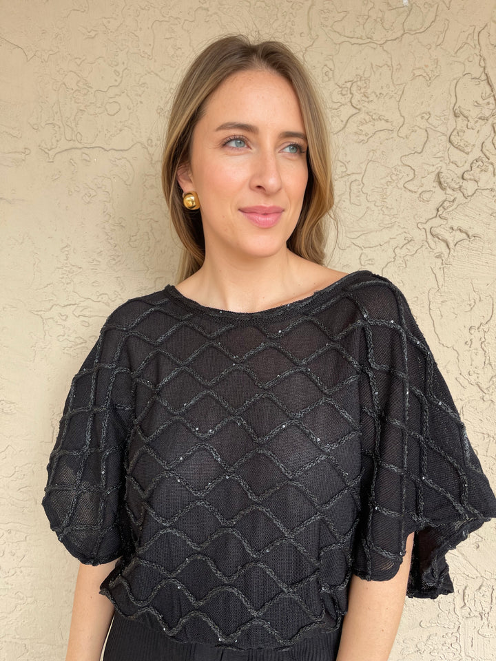 Maria Pavan Wishes Drape Sleeve Blouse - Black