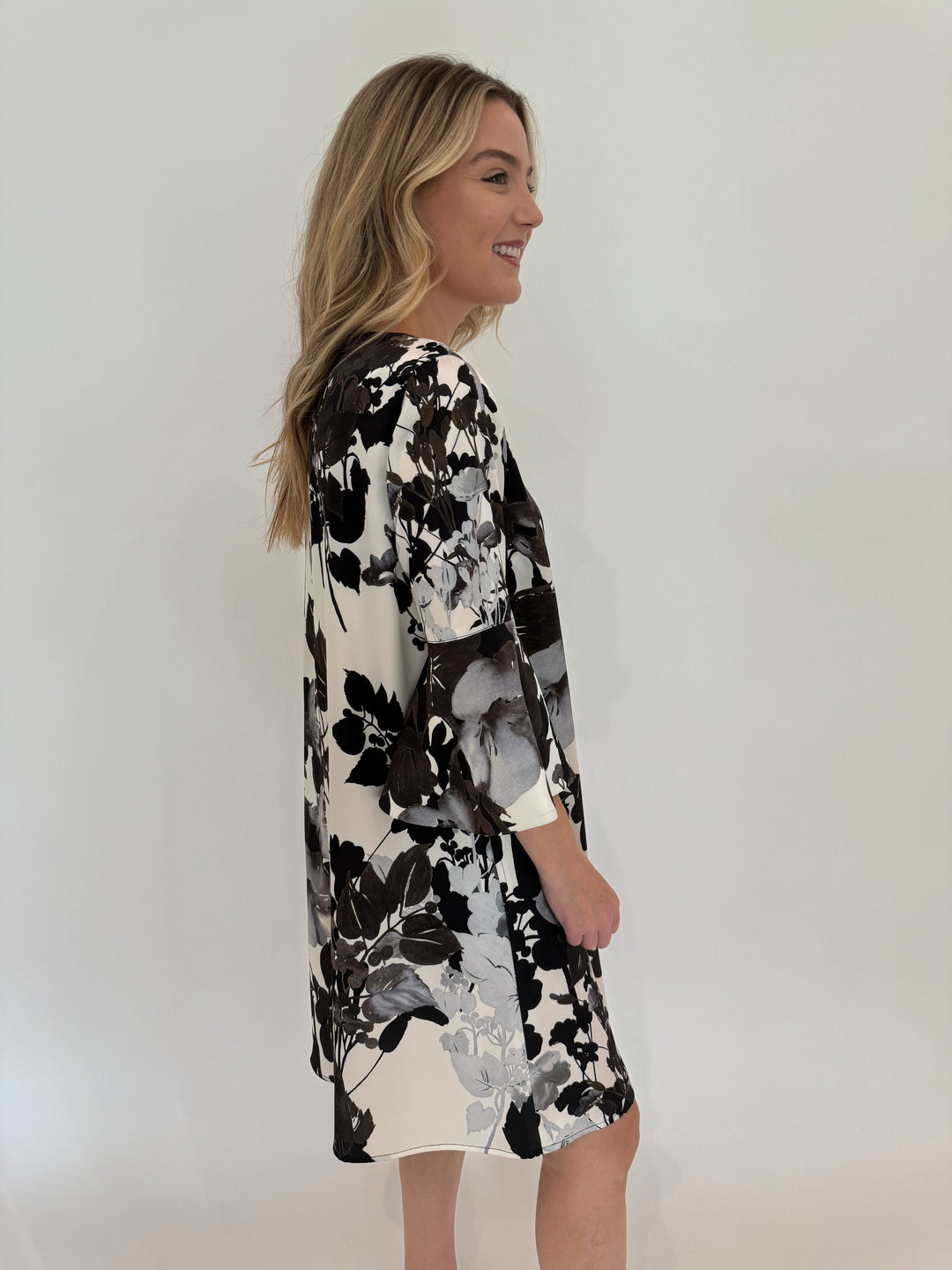 Caroline Rose Bella Dress in Multi/Black available at Barbara Katz