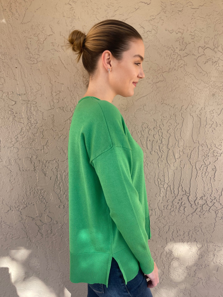 Center Seam Sweater - Green