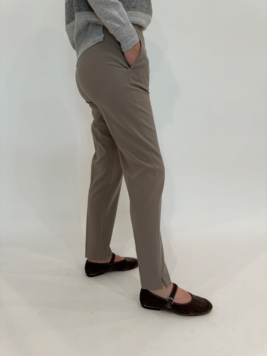 D.Exterior EW Straight Leg Trouser in Visone available at Barbara Katz