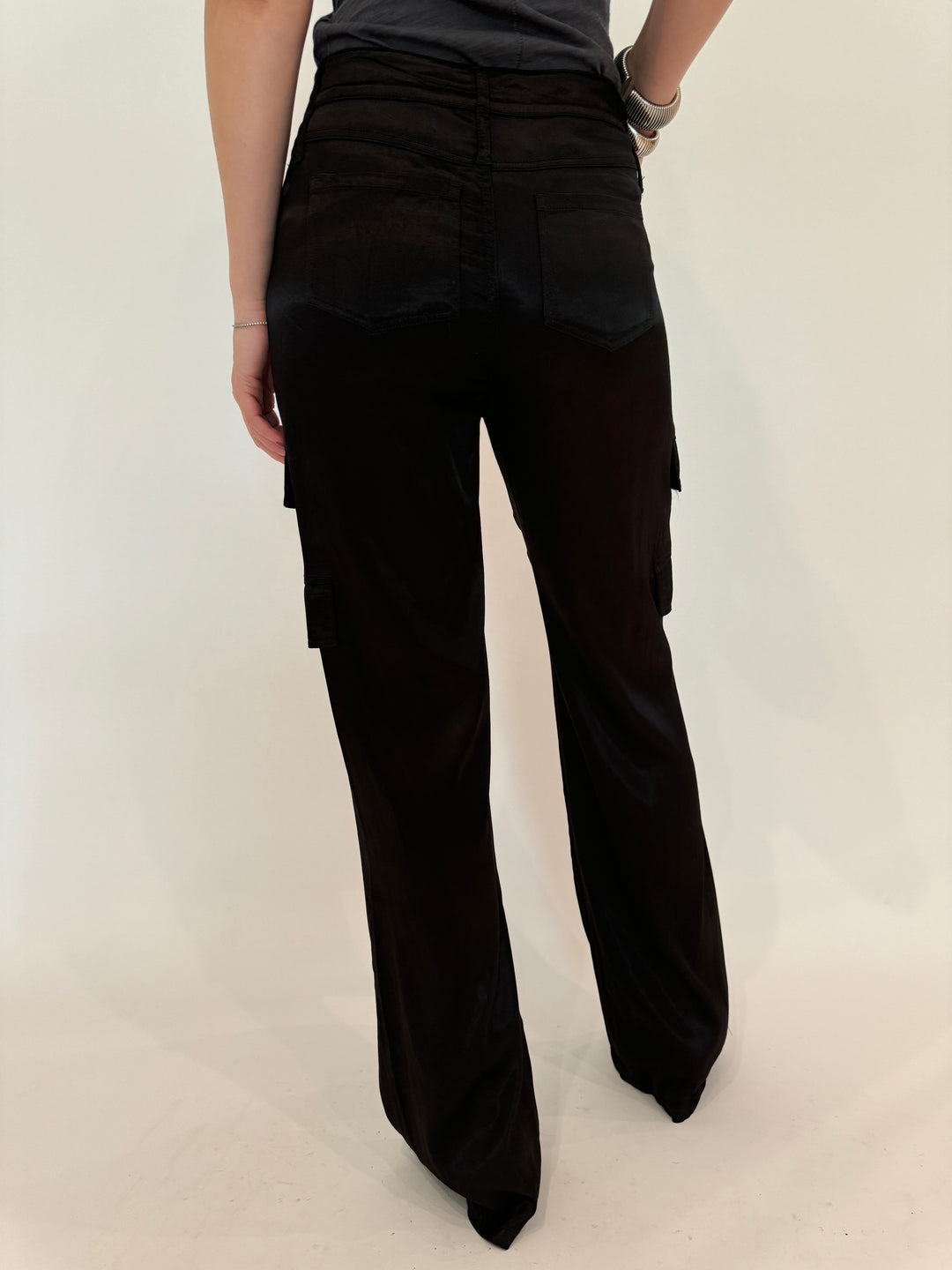 Marrakech Zendaya Silky Cargo Pants in Black available at Barbara Katz