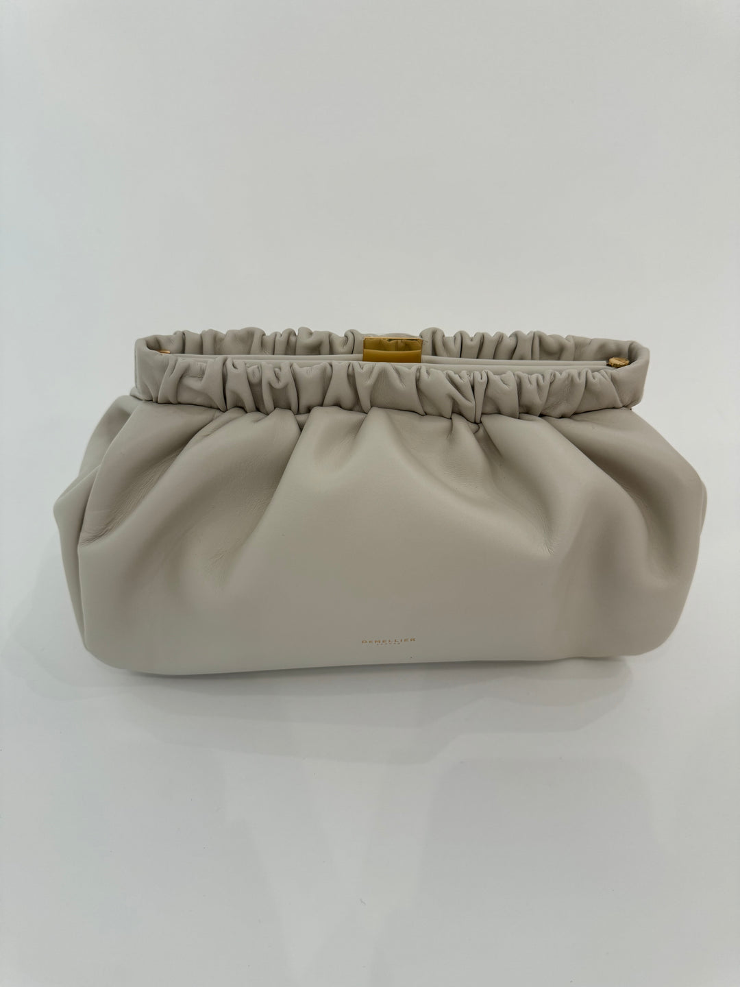 DeMellier Miami Clutch in Off White Smooth Leather available at Barbara Katz