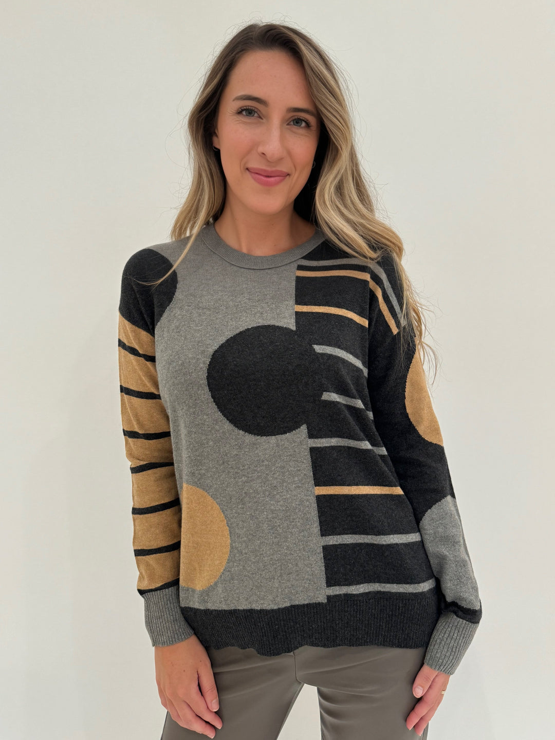 Zaket & Plover Spot On Stripes Sweater in Cloud available at Barbara Katz