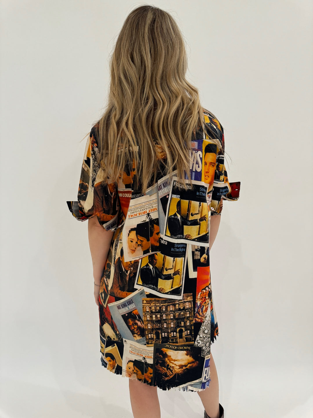 Dizzy-Lizzie Cotton Chatham Dress Rock and Roll Print available at Barbara Katz