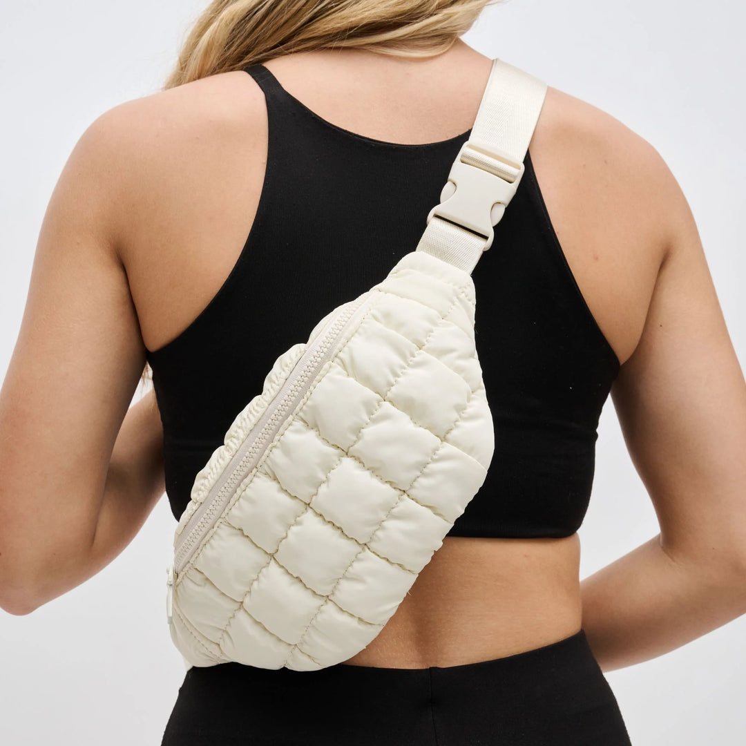 Sol and Selene Resurgence Puffer Belt Bag in Ivory available at Barbara Katz