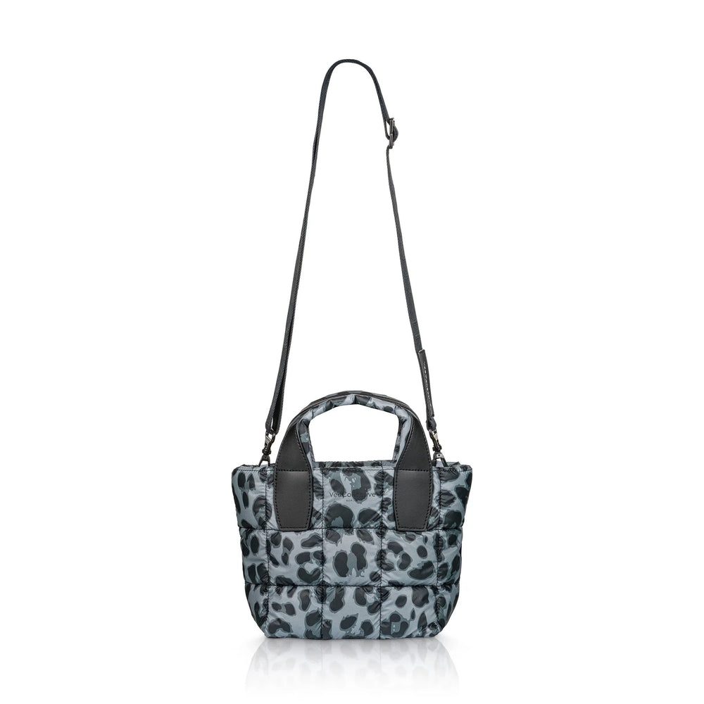 Vee Collective Porter Mini Tote Crossbody Bag in Grey Leopard available at Barbara Katz