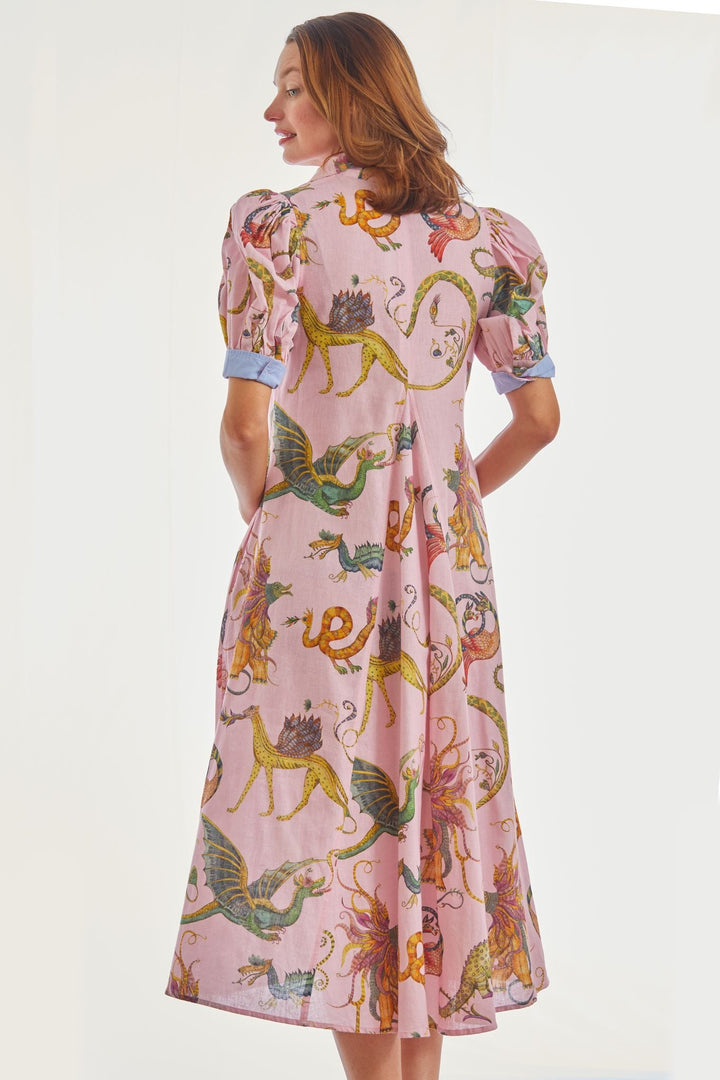 Dizzy-Lizzie Montauk Dress - Pink With Mythical Creatures available at Barbara Katz