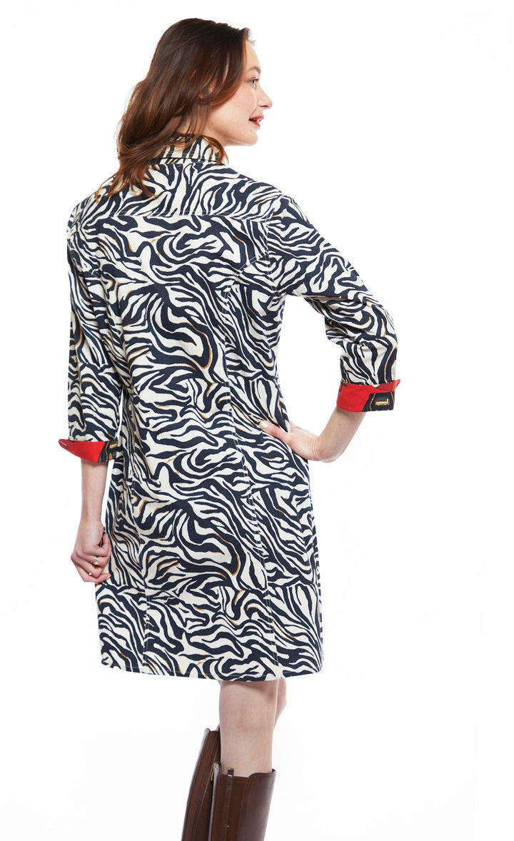 Dizzy-Lizzie Sag Harbor Dress - Black And White Zebra available at Barbara Katz