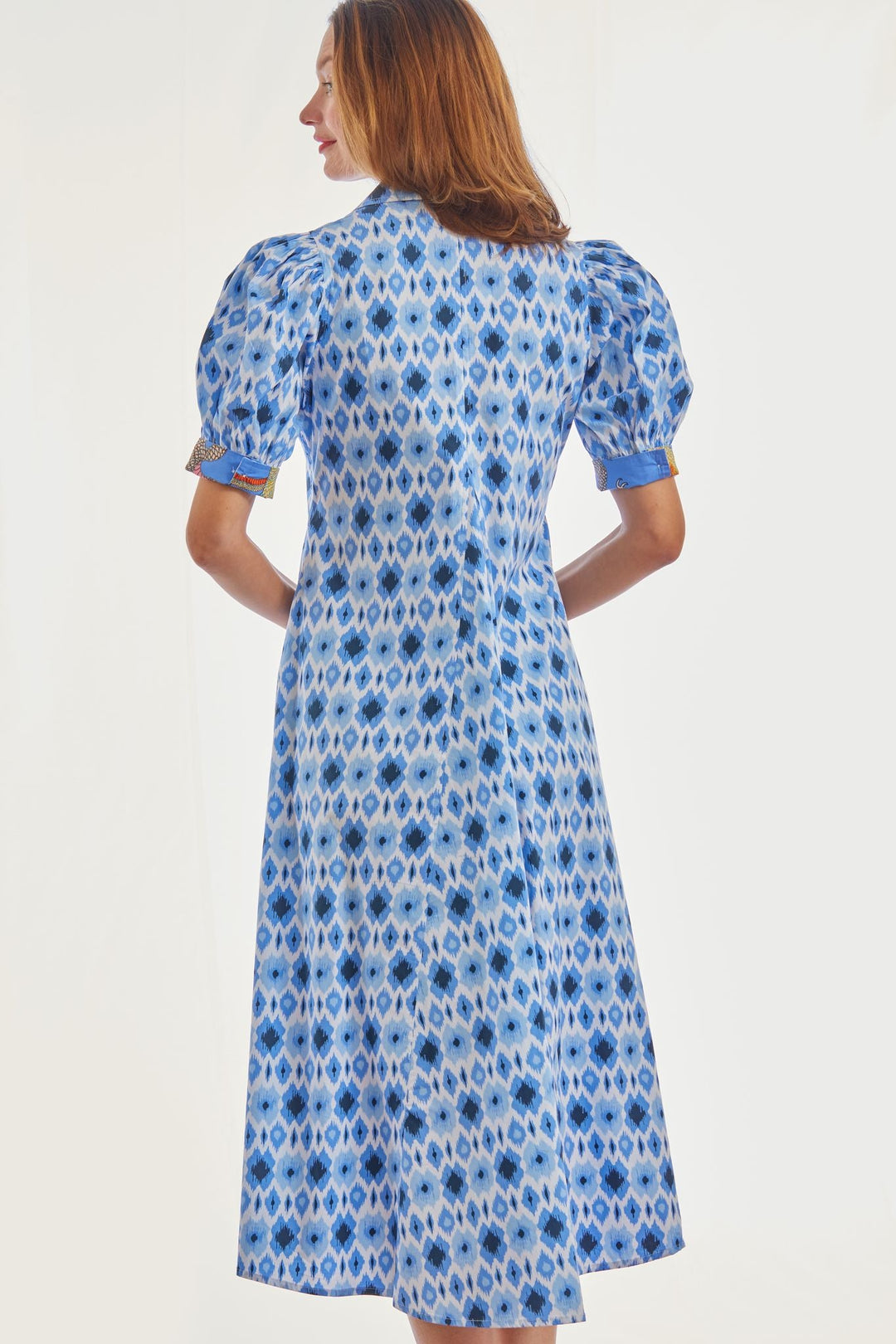 Dizzy-Lizzie Montauk Dress - Blue Ikat available at Barbara Katz