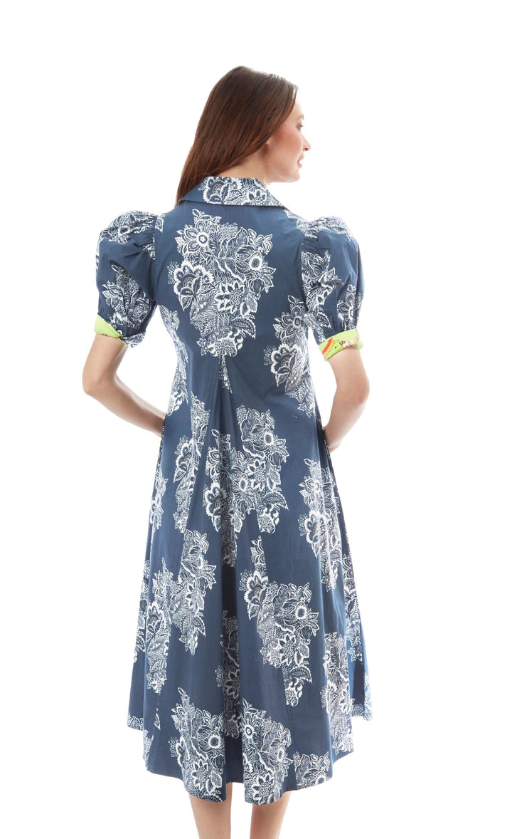 Dizzy-Lizzie Montauk Dress - Blue White Floral available at Barbara Katz