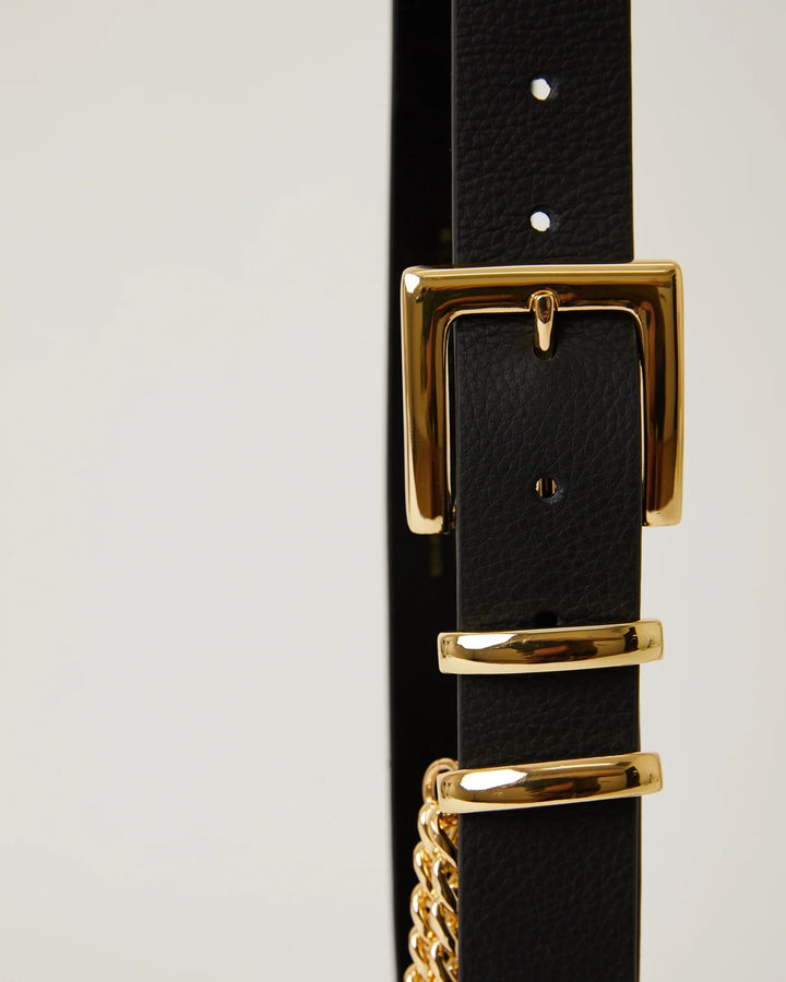 B-Low The Belt Phoenix Leather Belt in Black Gold available at Barbara Katz