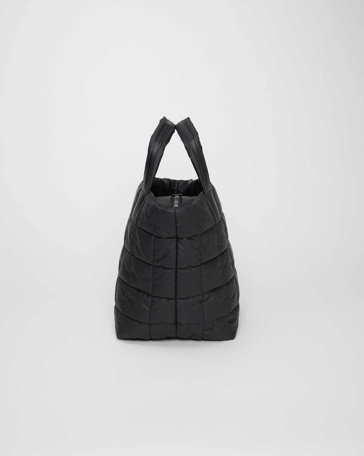 Vee Collective Porter Medium Quilted Tote Bag in Matte Black available at Barbara Katz