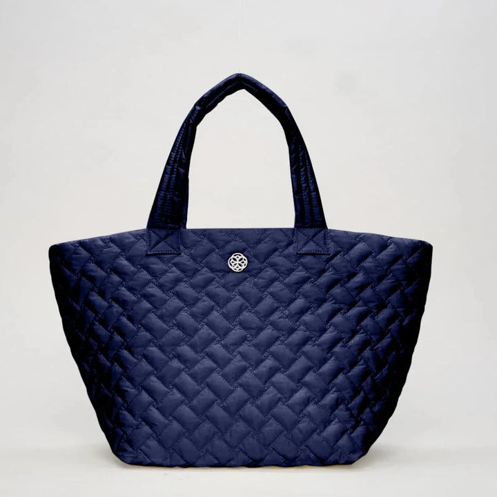 Ameliora Ready Set Go Quilted Tote Bag in Navy available at Barbara Katz