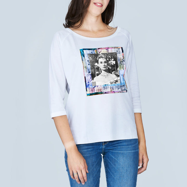 Suzi Roher The Bailey 3/4 Sleeve Tee - Silver Screen