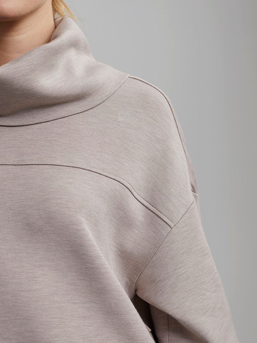 Varley Cavello Longline Sweat Taupe Marl - ShopperBoard