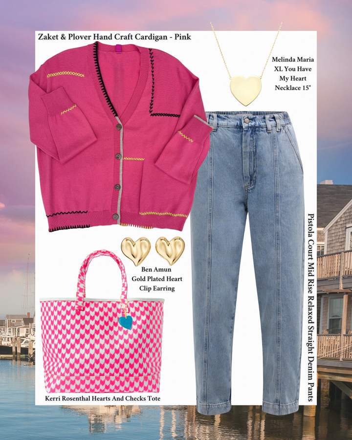 How to Wear Zaket & Plover Hand Craft Cardigan - Pink style guide