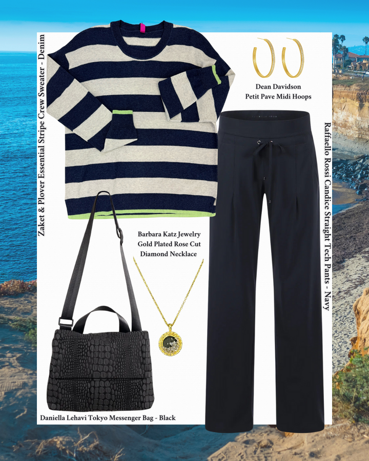 How to Wear Zaket & Ploverr Essential Stripe Crew Sweater - Denim style guide