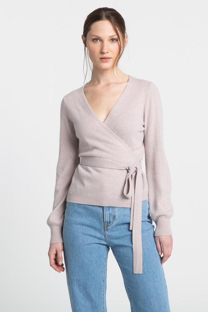 Kinross Cashmere Wrap Surplice Sweater