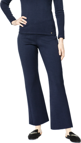 Monique Milano-Knit Boot Leg Pants - Dark Navy