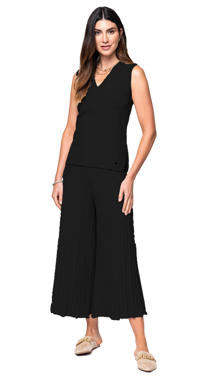 Biana Victoria V-Neck Tank Top in Black available at Barbara Katz